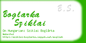 boglarka sziklai business card
